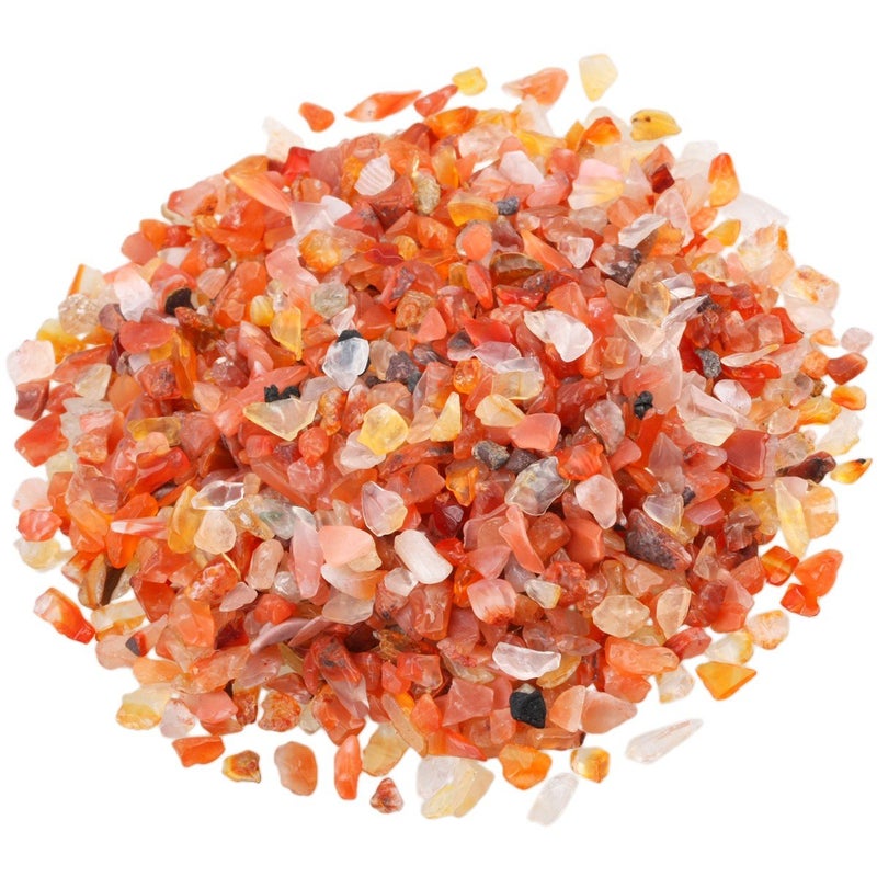 rockcloud روك كلاود 1 رطل من الكارنليان قطع صغيرة مكسرة حجر شفاء ريكي كريستال لصنع المجوهرات وزينة المنزل - Image 1